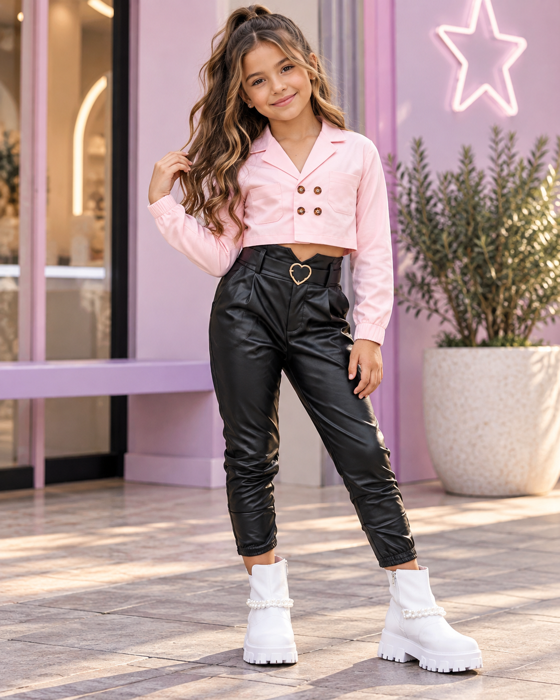 Conjunto de Pantalón tipo Cuero
