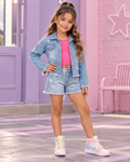 Set x3 piezas de Short con Chaqueta de Jean
